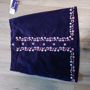 12 Gymboree corduroy purple flower skirt